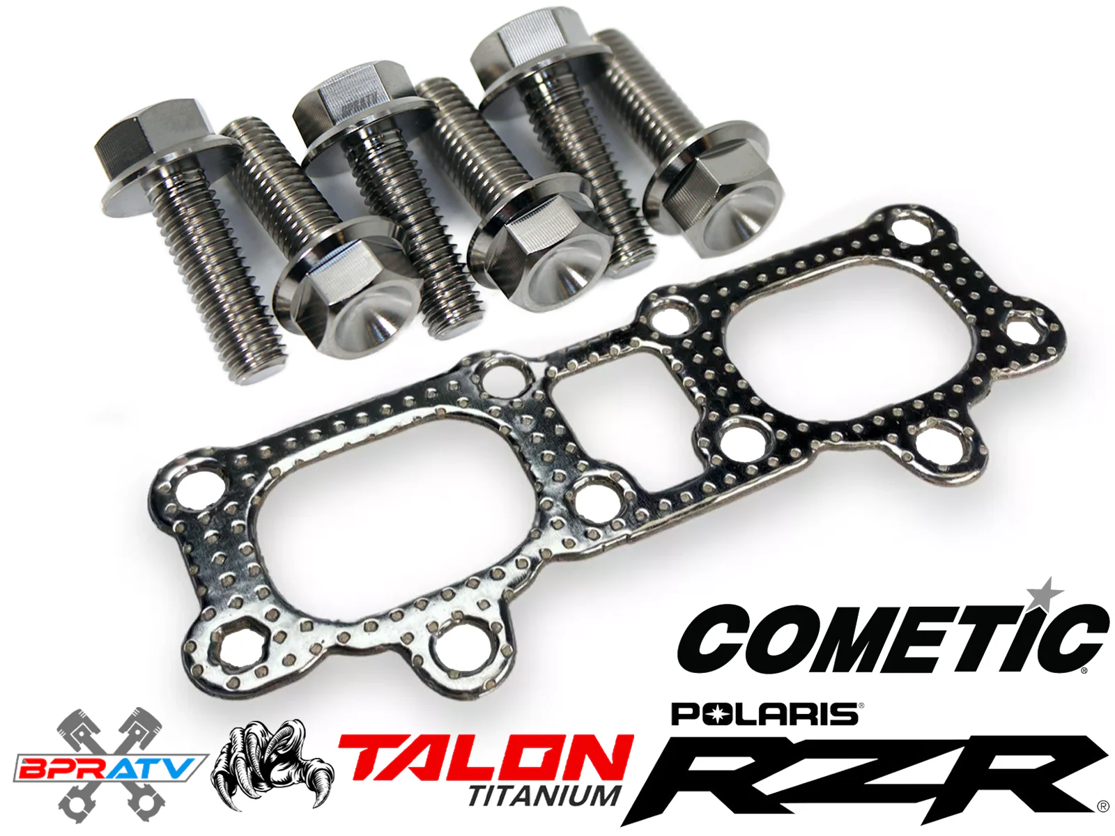 BPRATV Premium Titanium Exhaust Manifold Bolts Cometic Gasket Polaris RZR XP1000 - Image 2