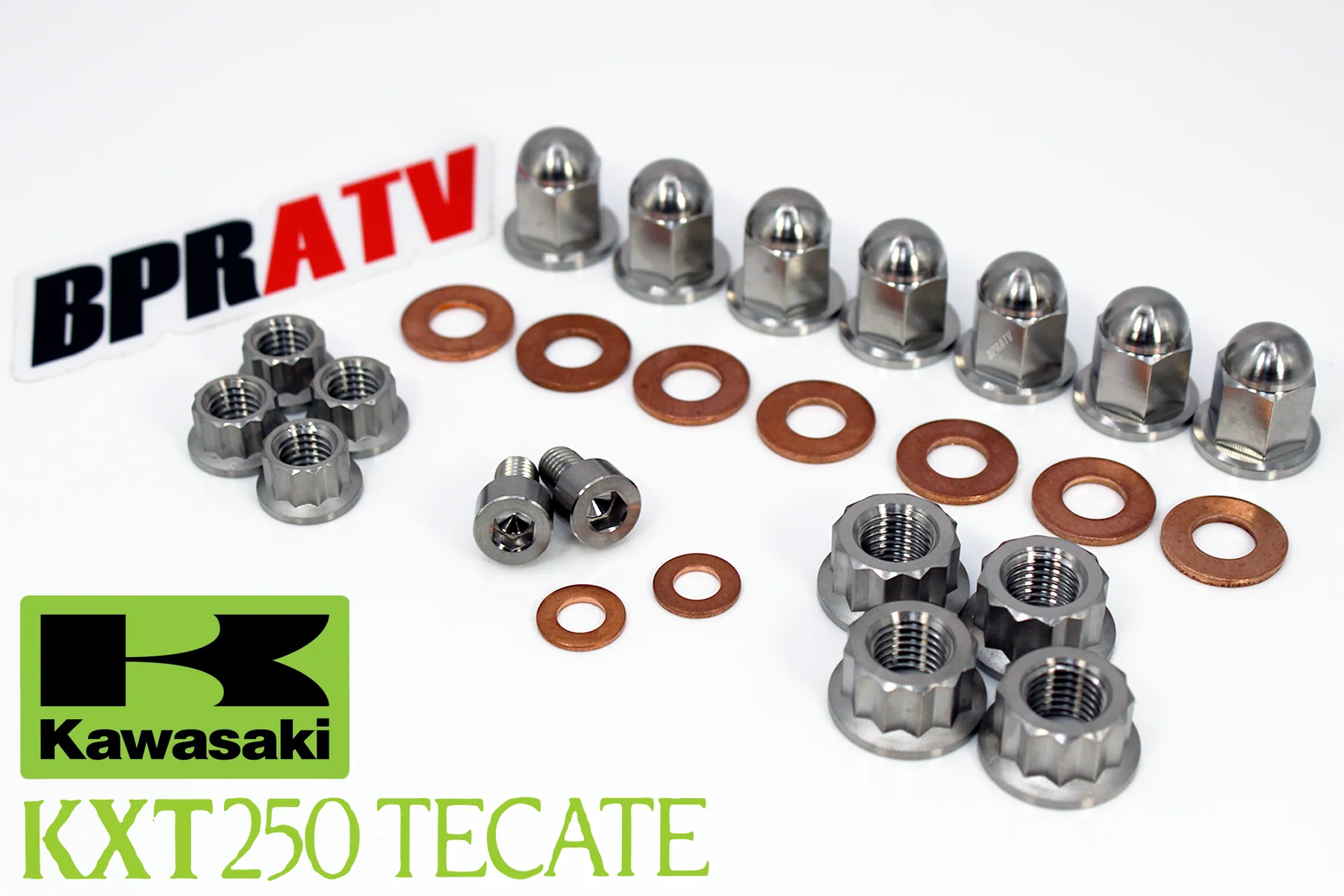 BPRATV Titanium Kawasaki Tecate KXT 250 KXF Cylinder Head Acorn Cap Nuts Kit Set - Image 2