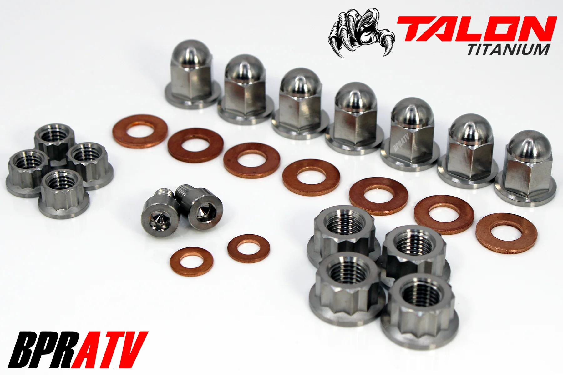 BPRATV Titanium Yamaha Blaster 200 Top End Cylinder Head Acorn Cap Nuts Kit Set - Image 3