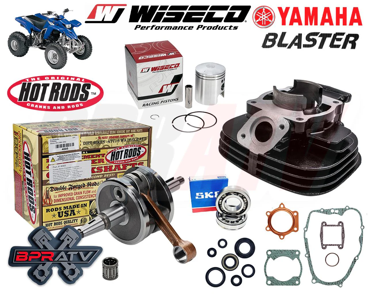 BPRATV Yamaha Blaster Big Bore Stroker 240 cc Engine Rebuild Kit Hot Rods Wiseco - Image 3