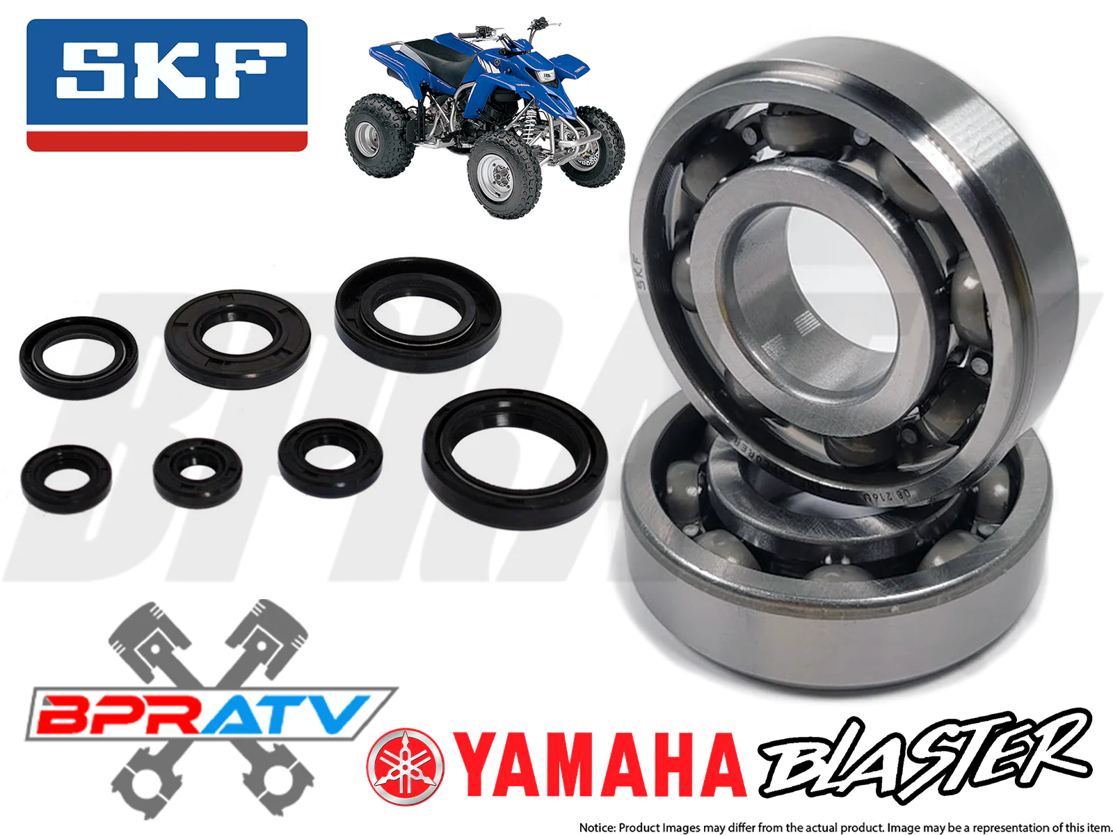 BPRATV Yamaha Blaster YFS 200 SKF Main Crankshaft Bearings Motor Engine Seal Kit - Image 4