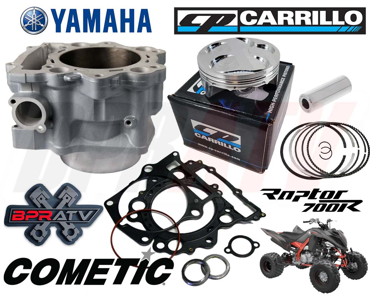 BPRATV Yamaha Raptor 700 R 734cc 105.5mm Big Bore Cylinder CP Piston Top End Kit - Image 16