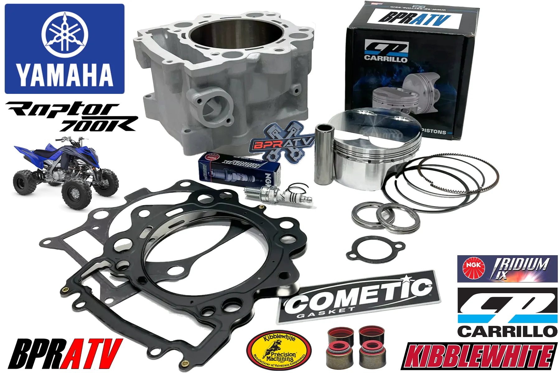 BPRATV Yamaha Raptor 700 R 734cc 105.5mm Big Bore Cylinder CP Piston Top End Kit - Image 5