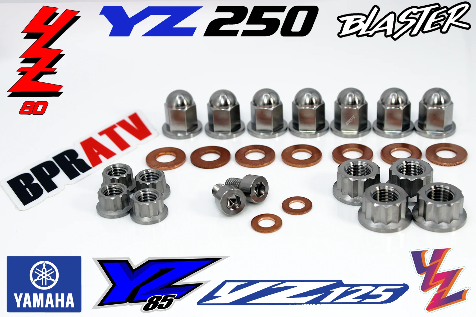 BPRATV Yamaha YZ125 YZ 125 2-Stroke Top End Engine Cylinder Head Ti Nuts Kit Set - Image 2