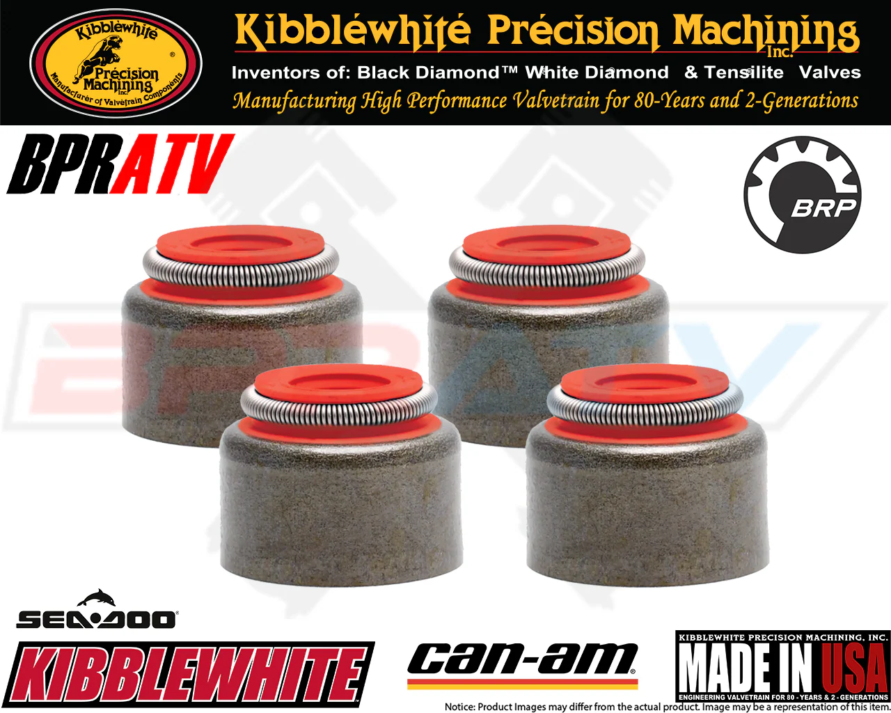 Can Am BRP DS450 DS 450 Kibblewhite RED Viton Valve Stem Guide Seals Seal 4 Four - Image 10