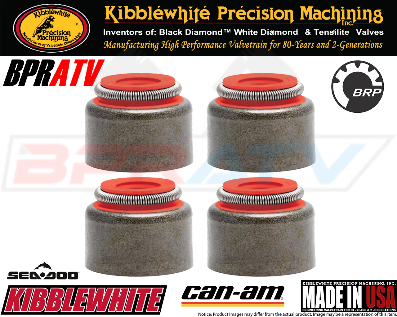 Can Am BRP DS450 DS 450 Kibblewhite RED Viton Valve Stem Guide Seals Seal 4 Four - Image 3
