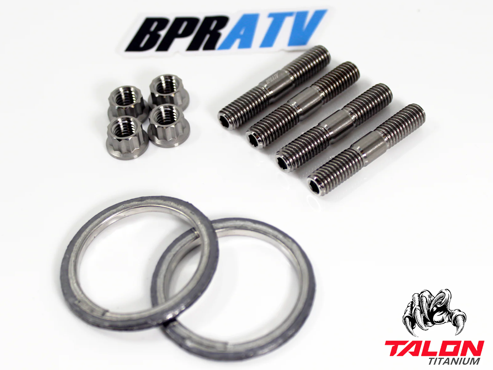 Can-Am Exhaust Repair Kit BPRATV Titanium Studs Nuts Gaskets All Models 500-1000 - Image 9