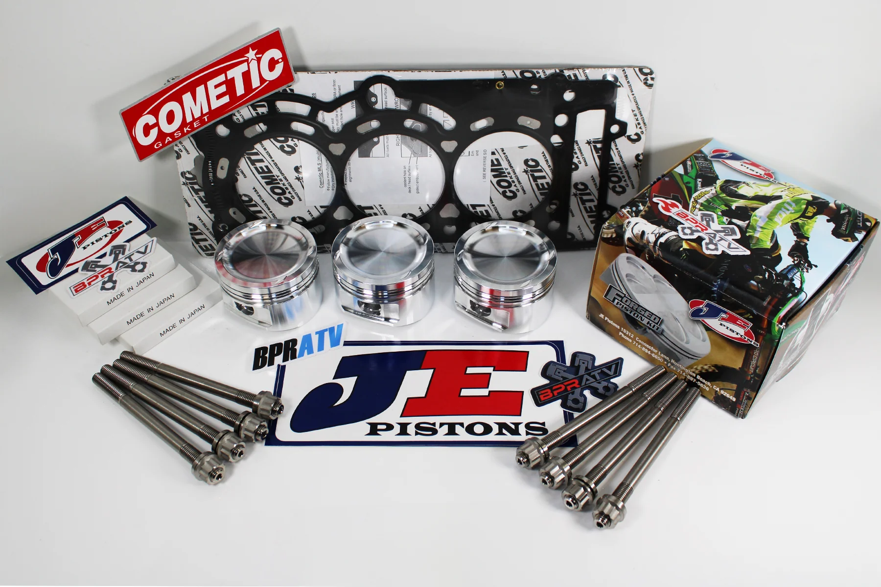 Can-Am Maverick X3 Turbo 17-25 JE Piston Kit 74mm 9.5:1 + Cometic Gasket + Studs - Image 2