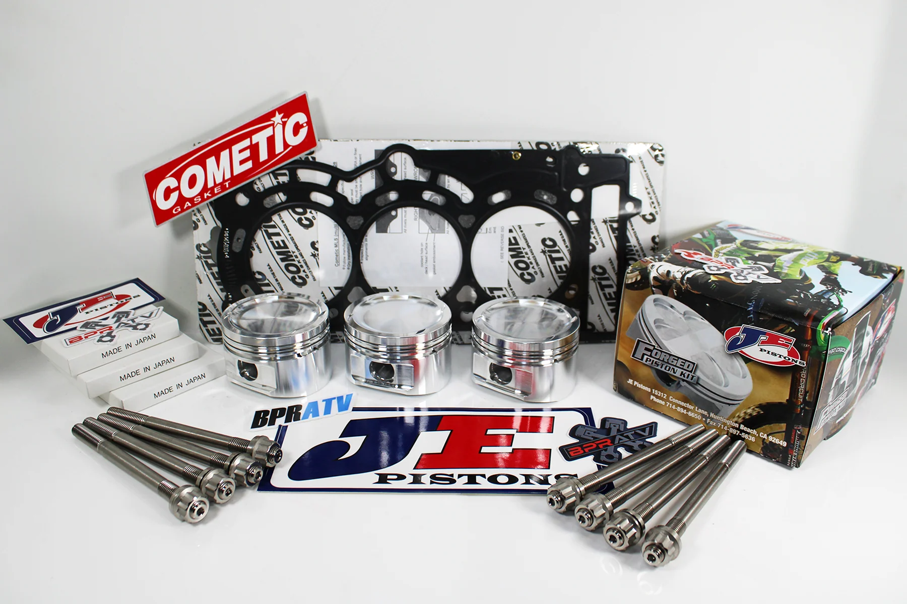 Can-Am Maverick X3 Turbo 17-25 JE Piston Kit 74mm 9.5:1 + Cometic Gasket + Studs - Image 3