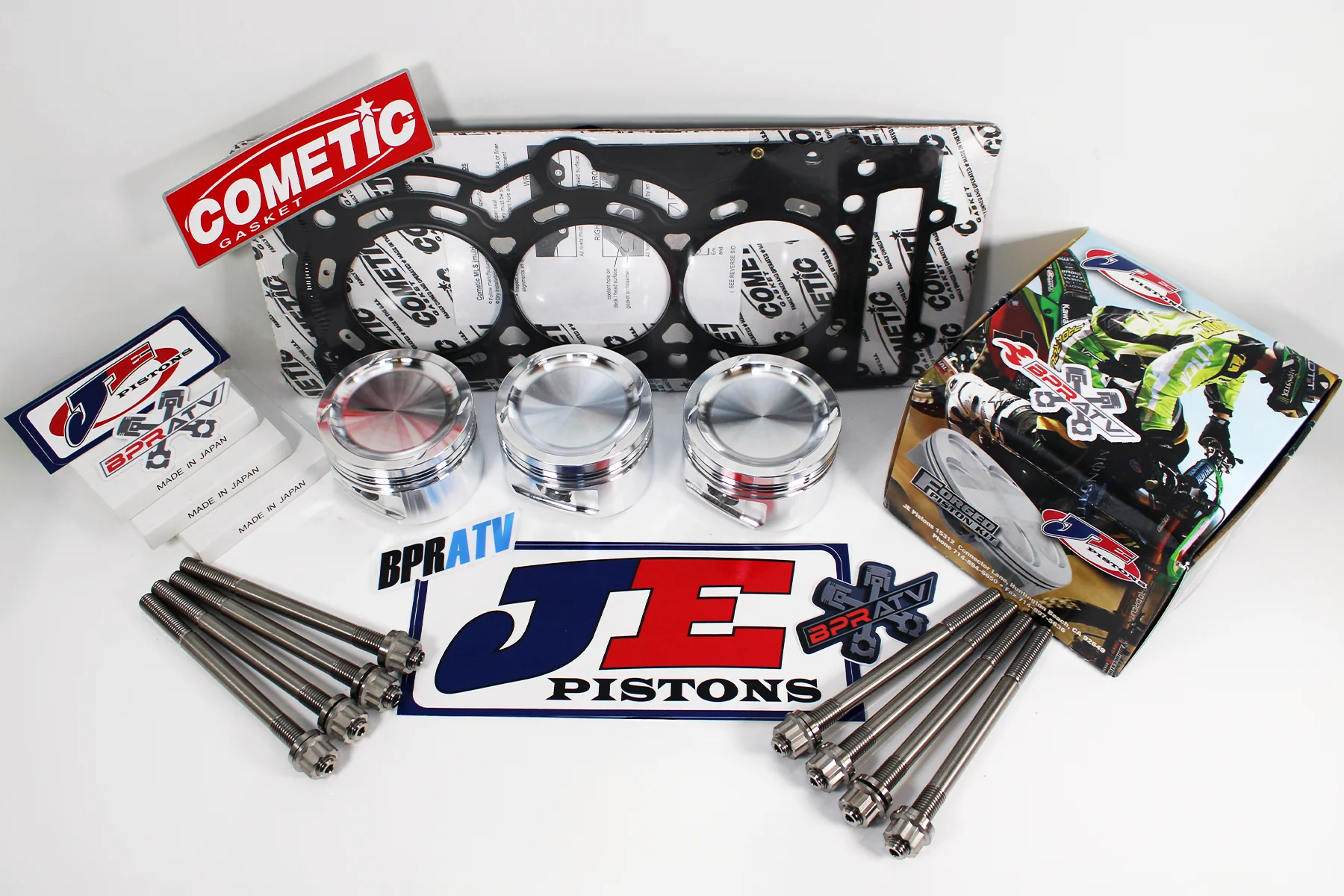 Can-Am X3 X-3 Turbo JE Piston Set 74mm 9.5:1 MLS Head Gasket Titanium Studs NEW!