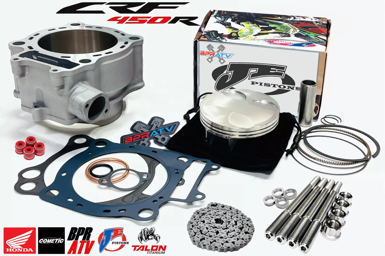 *09-16 CRF450R CRF 450R 100mm Big Bore Kit Cylinder Complete Top End Rebuild Kit - Image 5
