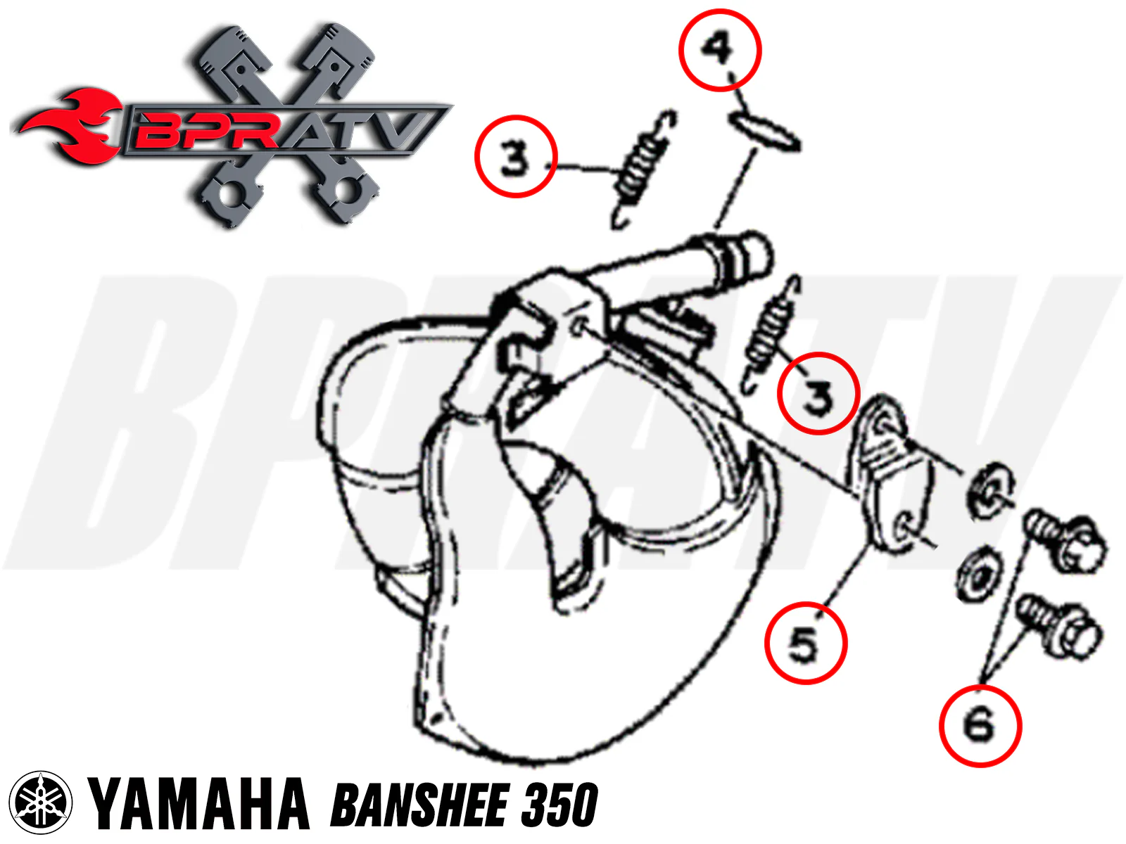 FMF Exhaust Pipe Springs O-Rings Stay Mount Hangers & Titanium Bolts Banshee 350 - Image 7