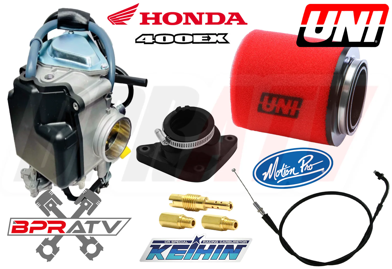 Best Honda TRX400EX 400X Carburetor Replacement Kit UNI Filter Pro Cable Jet Kit - Image 11