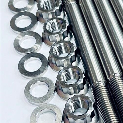 Get Ti MT07 MT-07 Cylinder Head Studs TITANIUM Head Stud Bolt 12 Pt Nut Kit Set - Image 4