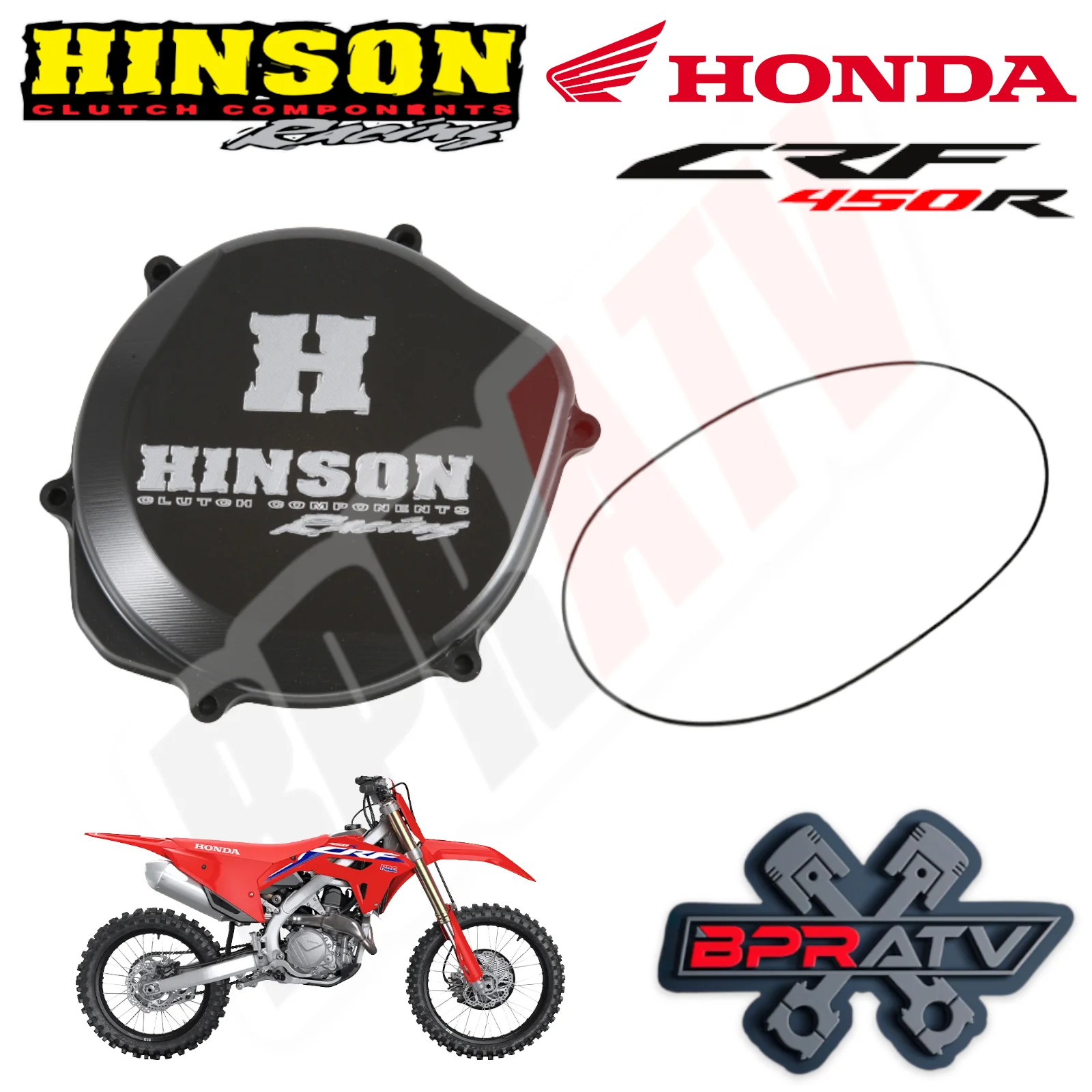 Hinson Clutch Cover Billet BILLETPROOF Honda CRF450R CRF 450R C224 (2002 - 2018) - Image 17