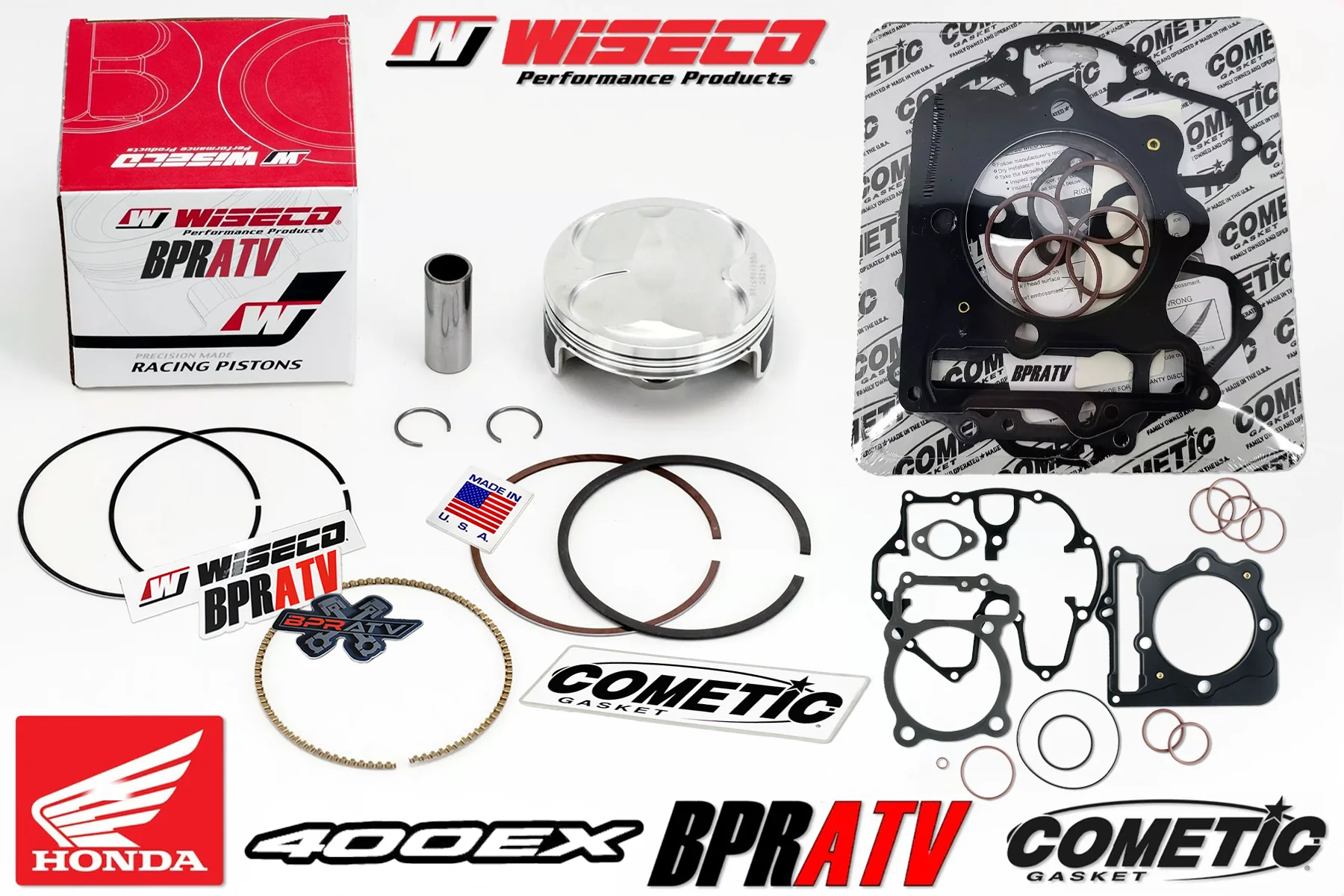 Honda 400EX 400X Wiseco 87mm 416 Big Bore Cylinder 11:1 Piston Top Gasket Kit US - Image 2