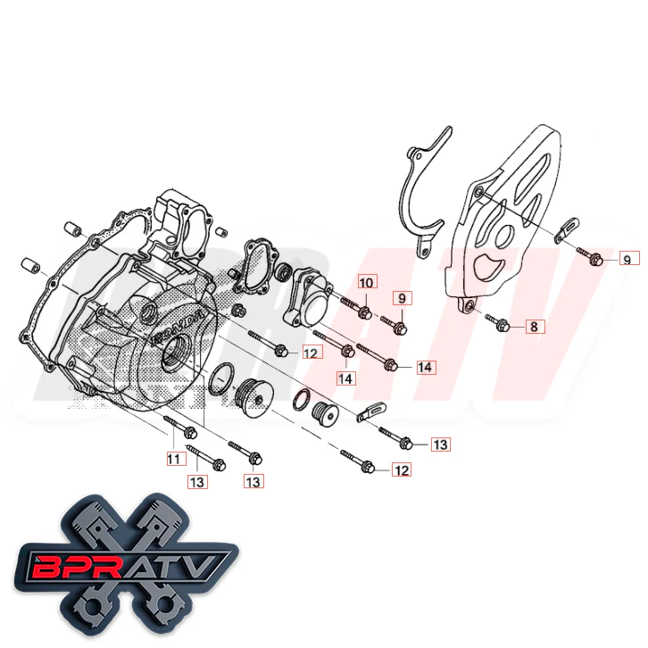 Honda 400EX 400X XR400 Complete Titanium Left Crankcase Cover Bolts Screws Kit - Image 6