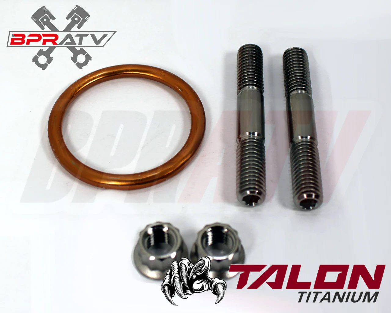 Honda 400EX 400X XR400R Exhaust Studs Titanium Head Pipe Gaskets Upgrade Kit Set - Image 9