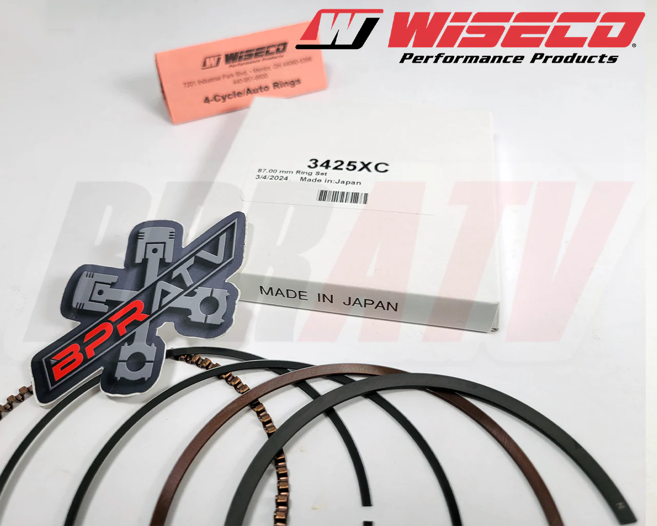 Honda 400EX XR400 87mm 416cc Big Bore Wiseco Replacement Piston Rings Set 3425XC - Image 3