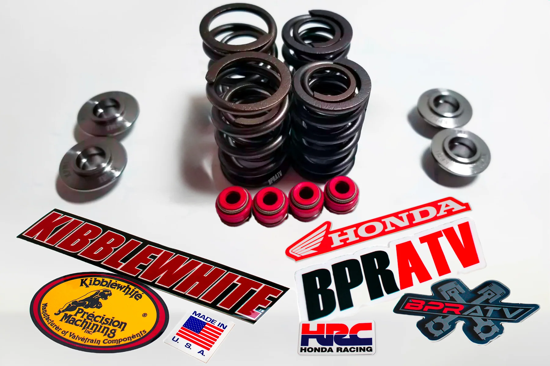 Honda ATC350X Valve Spring Kit Kibblewhite Ti Retainers + Red Viton Seals '85 86