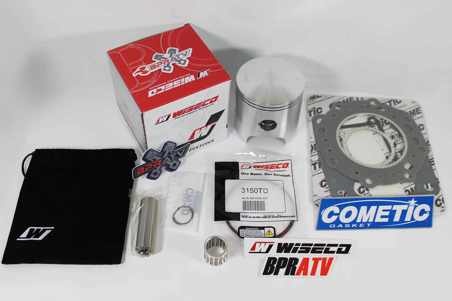 Honda Pilot FL400 80mm Stock Bore Wiseco Piston Kit & Cometic Gasket Top End Kit - Image 16