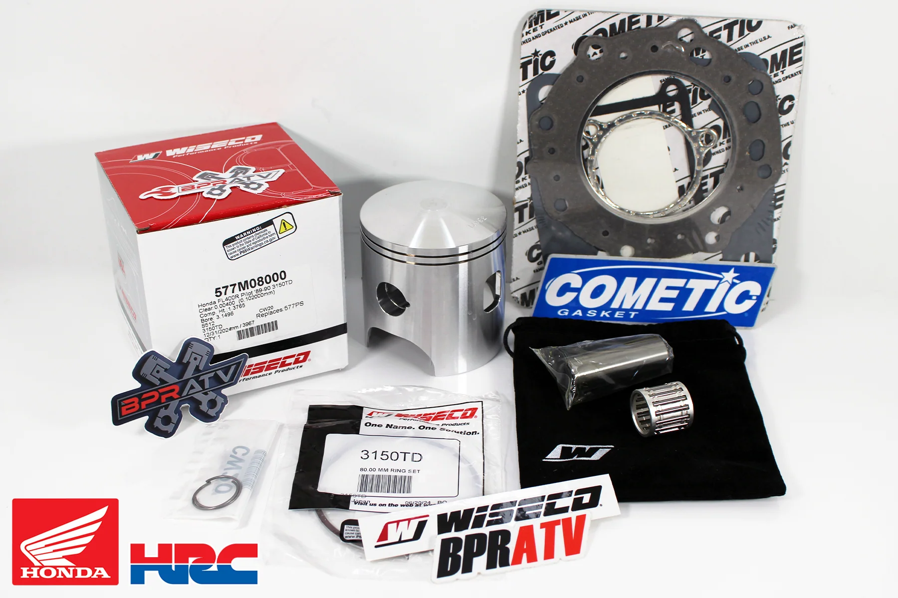 Honda Pilot FL400 81mm Big Bore Wiseco Piston Cometic Gasket Top End Rebuild Kit - Image 15