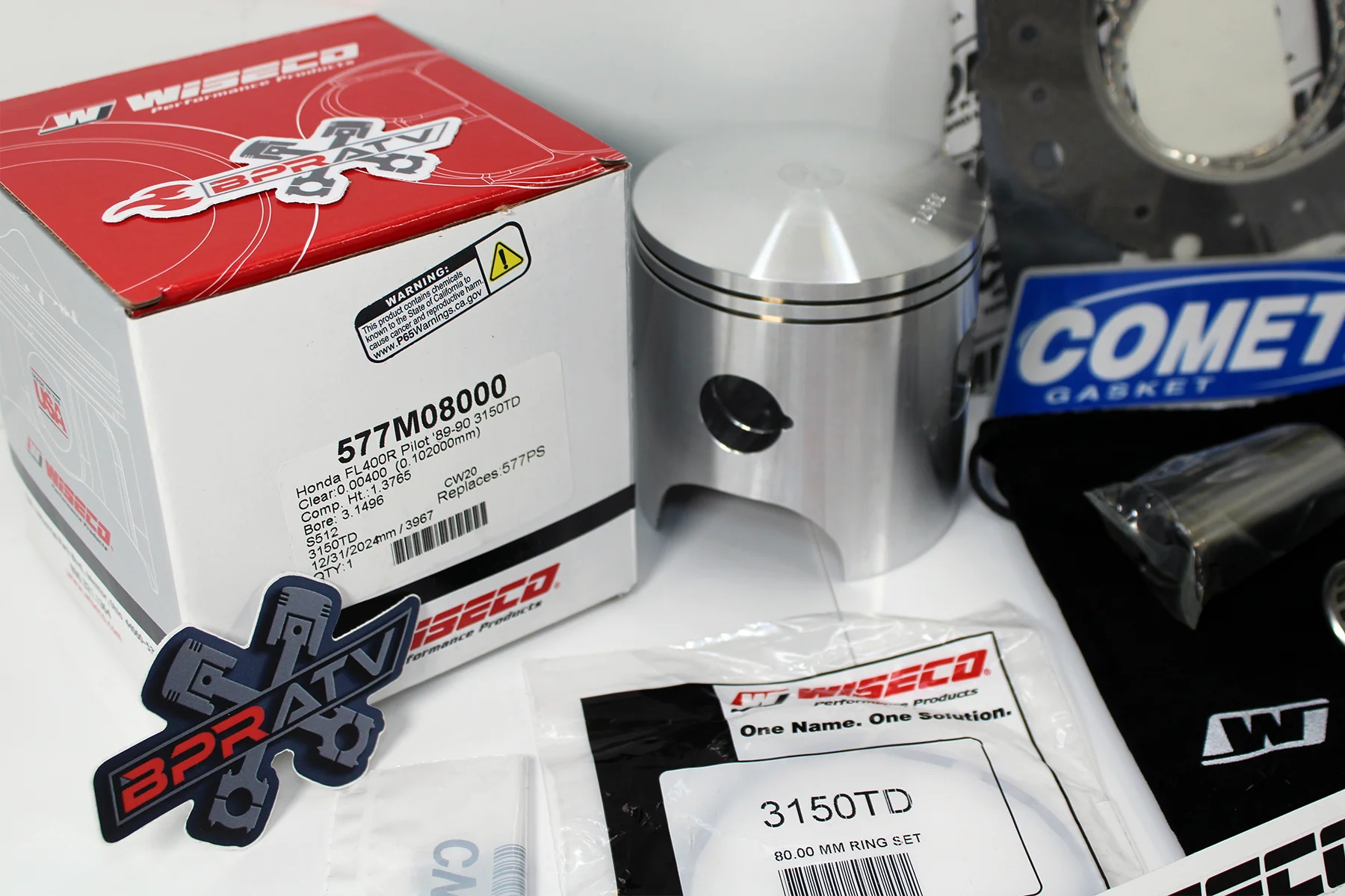 Honda Pilot FL400 81mm Big Bore Wiseco Piston Cometic Gasket Top End Rebuild Kit - Image 9