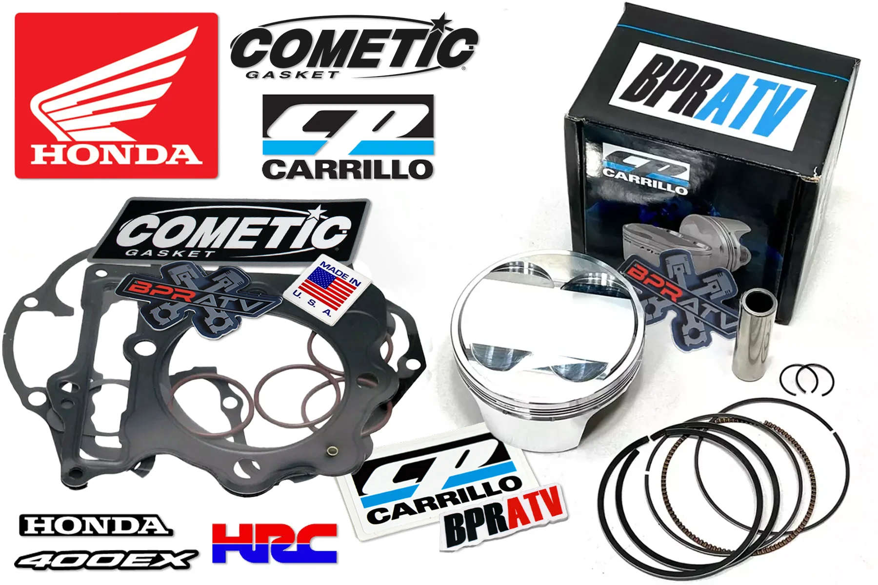 Honda TRX 400EX 400X Top End Rebuild Kit 11:1 CP Piston Cometic Gaskets Cylinder - Image 11