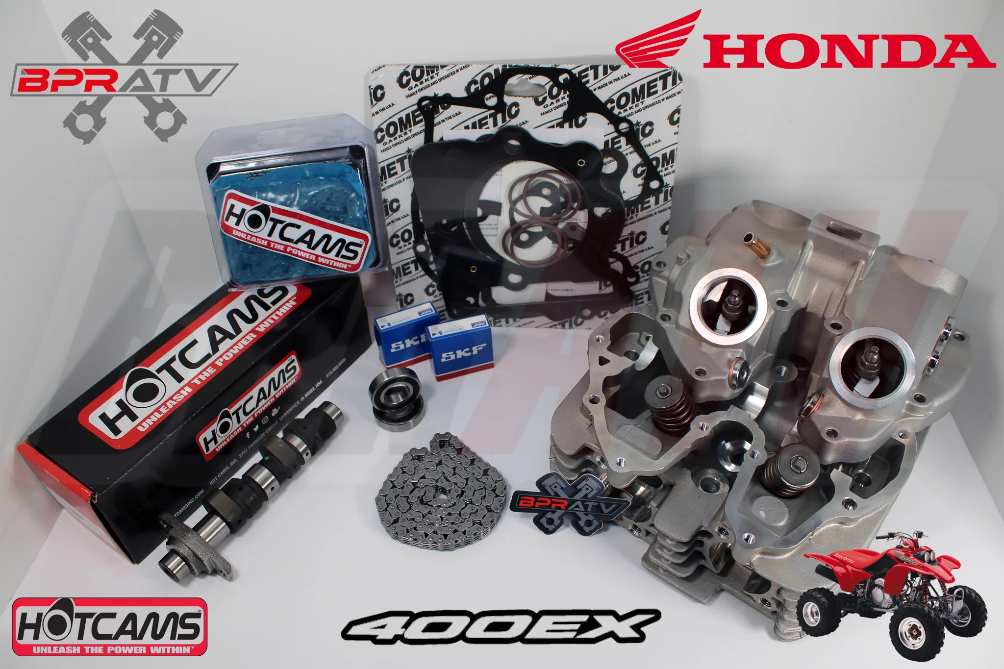 Honda TRX 400EX Assembled Cylinder Head Stage 2 Hot Cams Chain 87 88 89 Cometic - Image 2