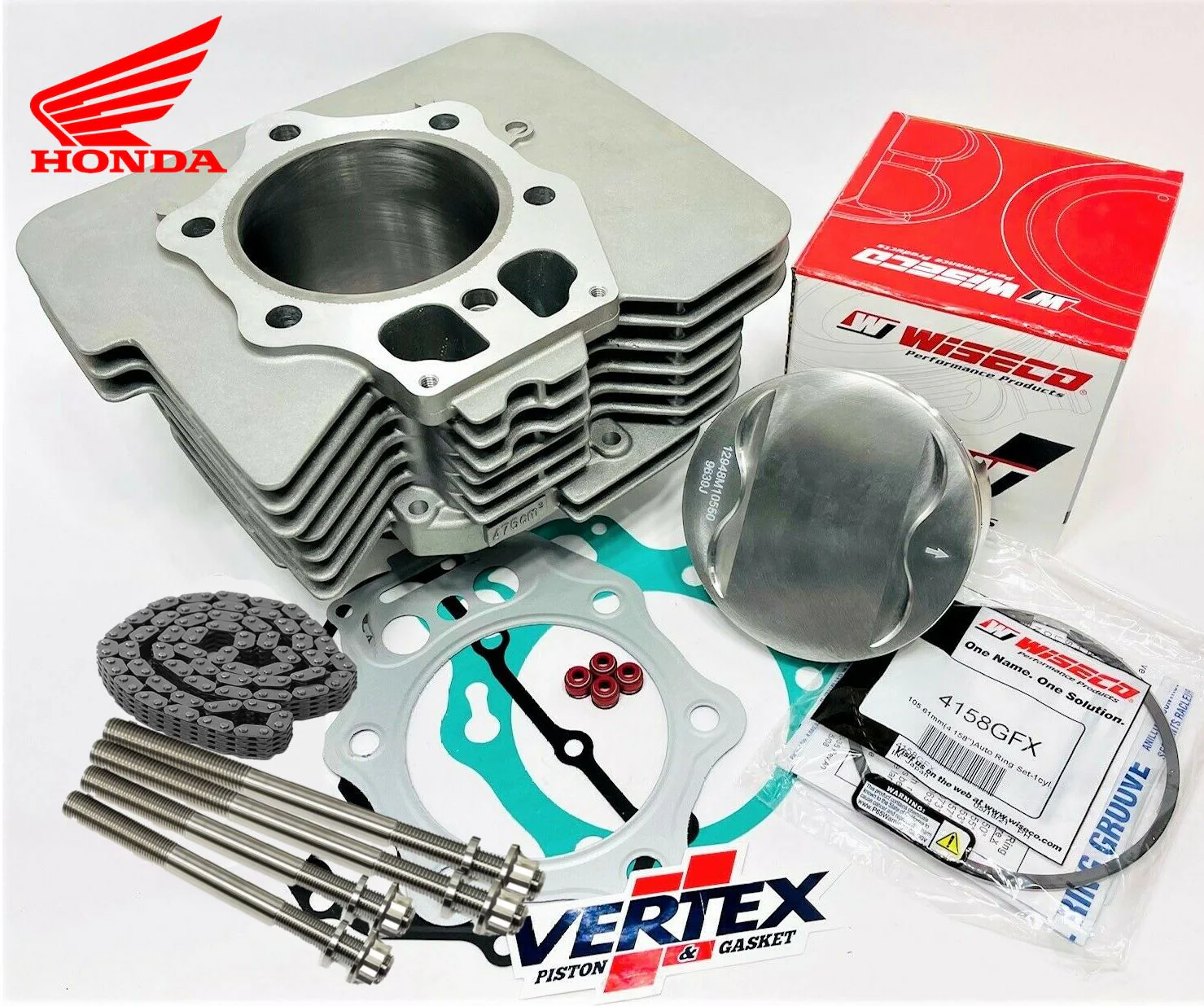 Honda TRX 450 ES S OEM Cylinder Wiseco Piston Stock Top End Rebuild Assembly Kit - Image 2