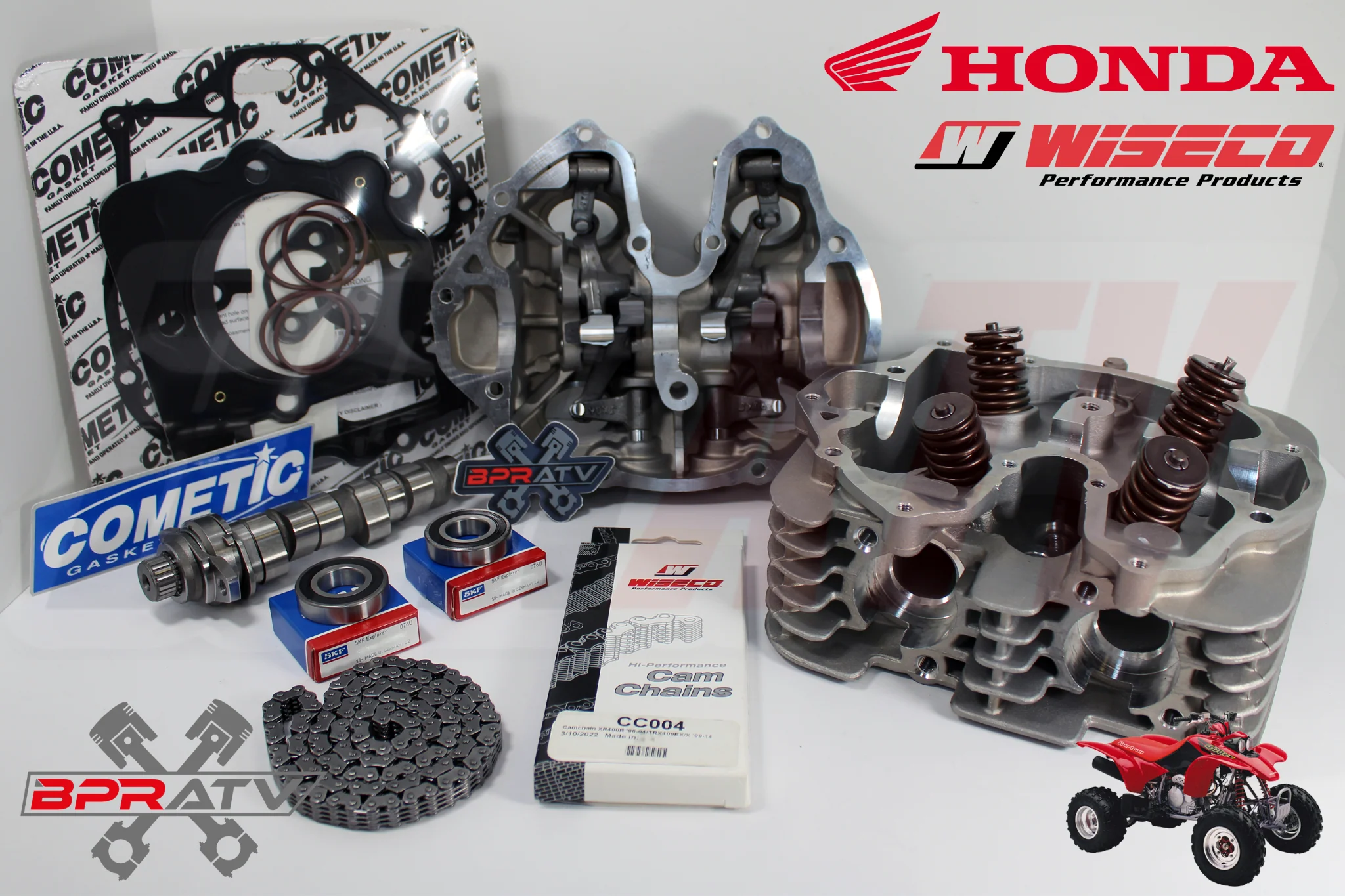 Honda TRX400EX Assembled Cylinder Head Stage 2 Hot Cams WISECO Chain Cometic Kit - Image 7