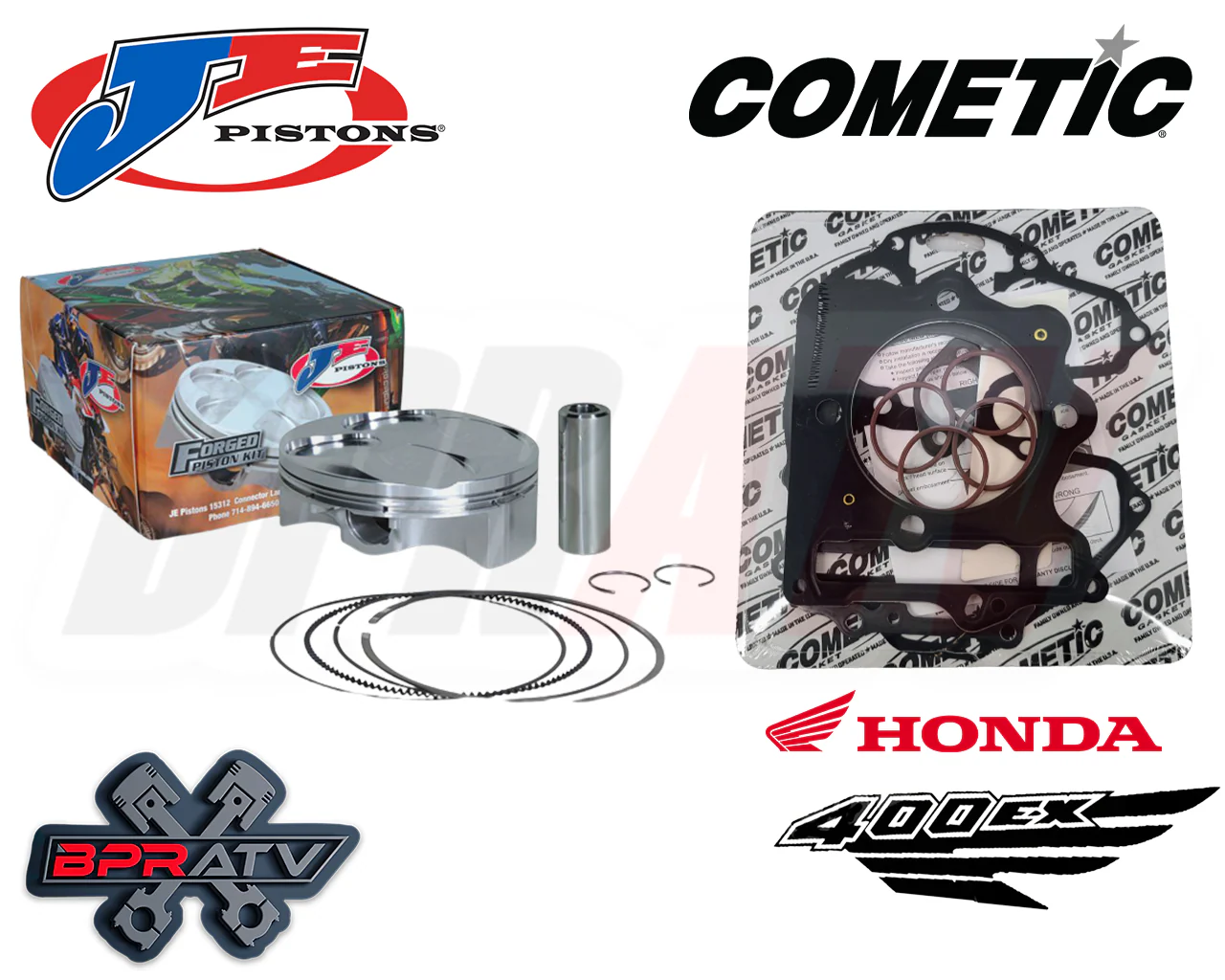 Honda TRX400EX TRX 400EX Top End Rebuild Kit Cylinder JE Piston Cometic Gaskets - Image 16