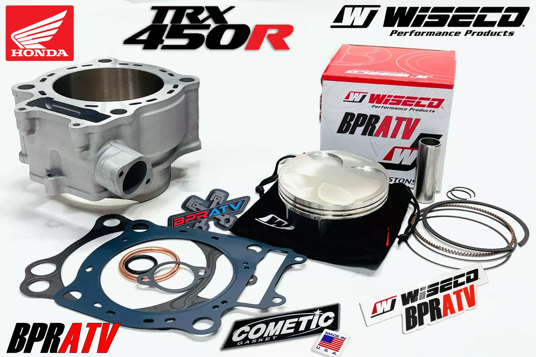 Honda TRX450R 2004–2005 94mm Cylinder Wiseco Piston Cometic Top End Rebuild Kit - Image 2