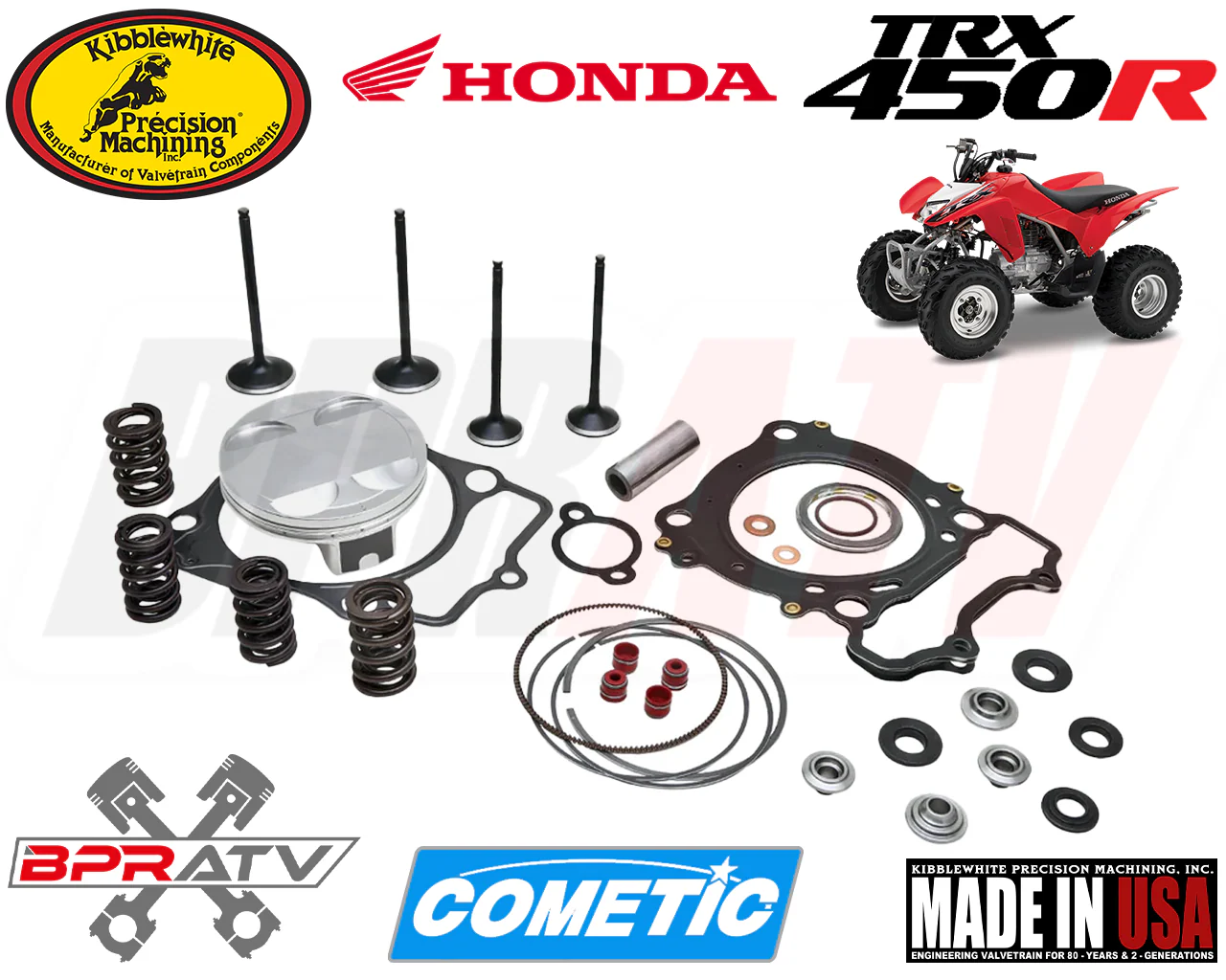Honda TRX450R 2004-2005 Wiseco Piston Kibblewhite Valves Top End Cylinder Kit US - Image 9