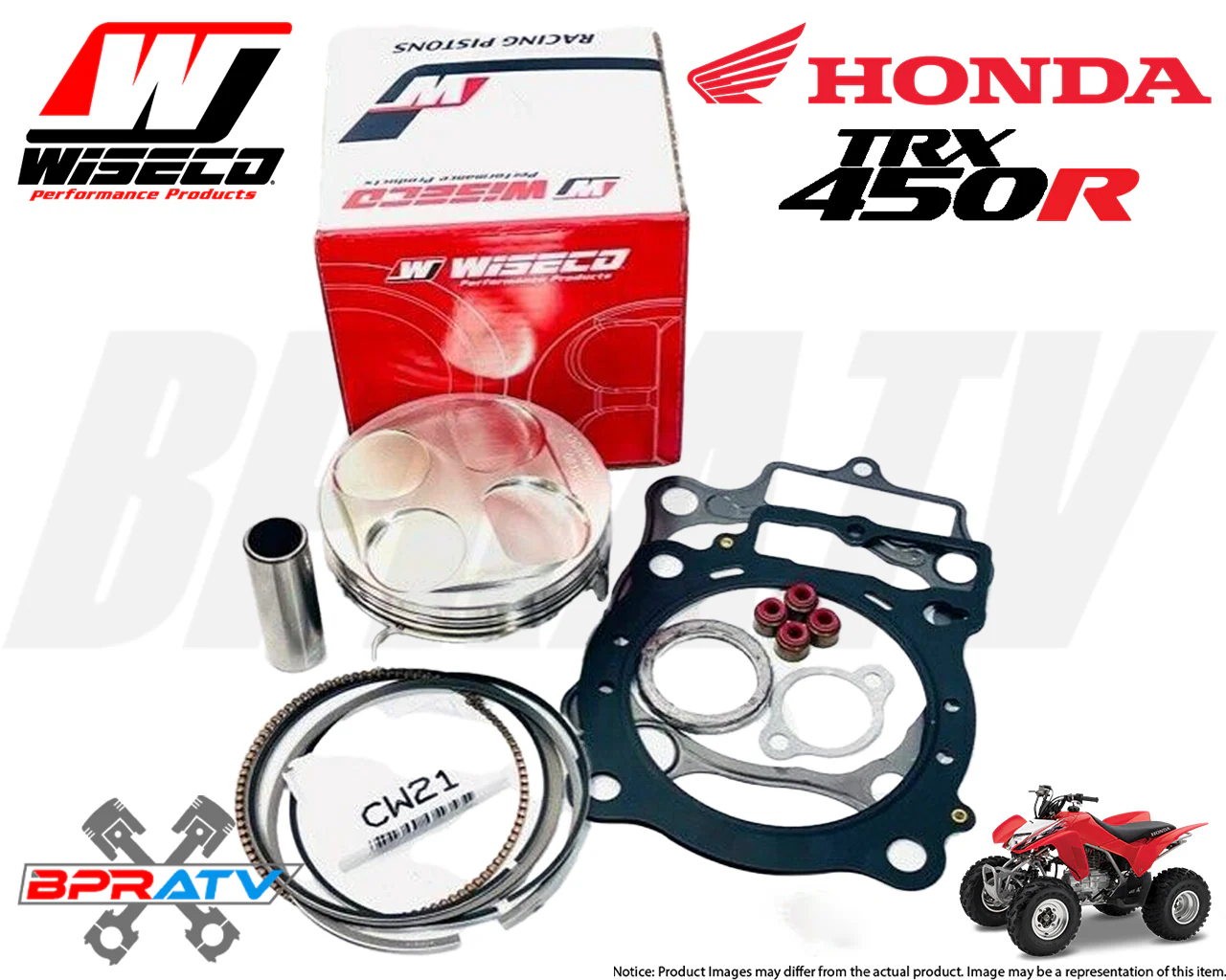 Honda TRX450R TRX 450R Wiseco Piston Cylinder Hot Rods Crank Rebuild Kit '04 '05 - Image 6