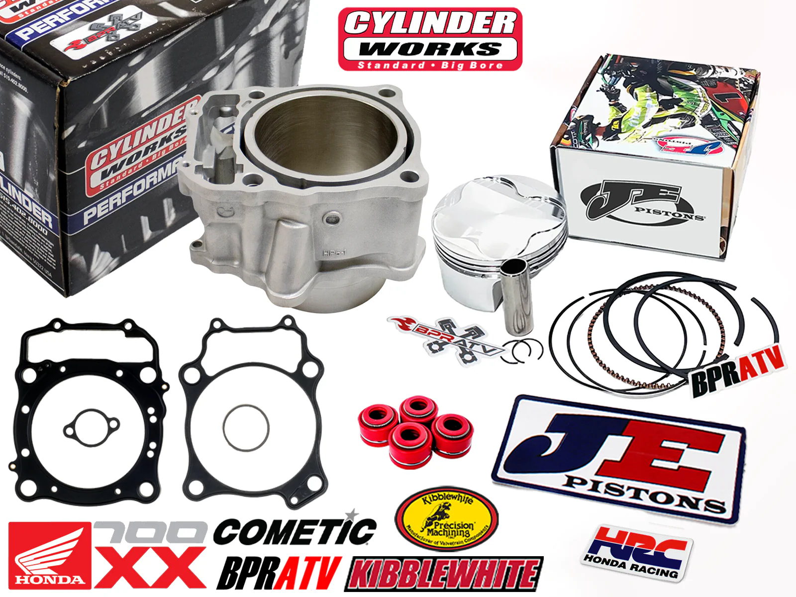 08 09 Honda TRX 700XX 102mm JE 11:1 Piston Cylinder Cometic Top End Rebuild Kit - Image 2