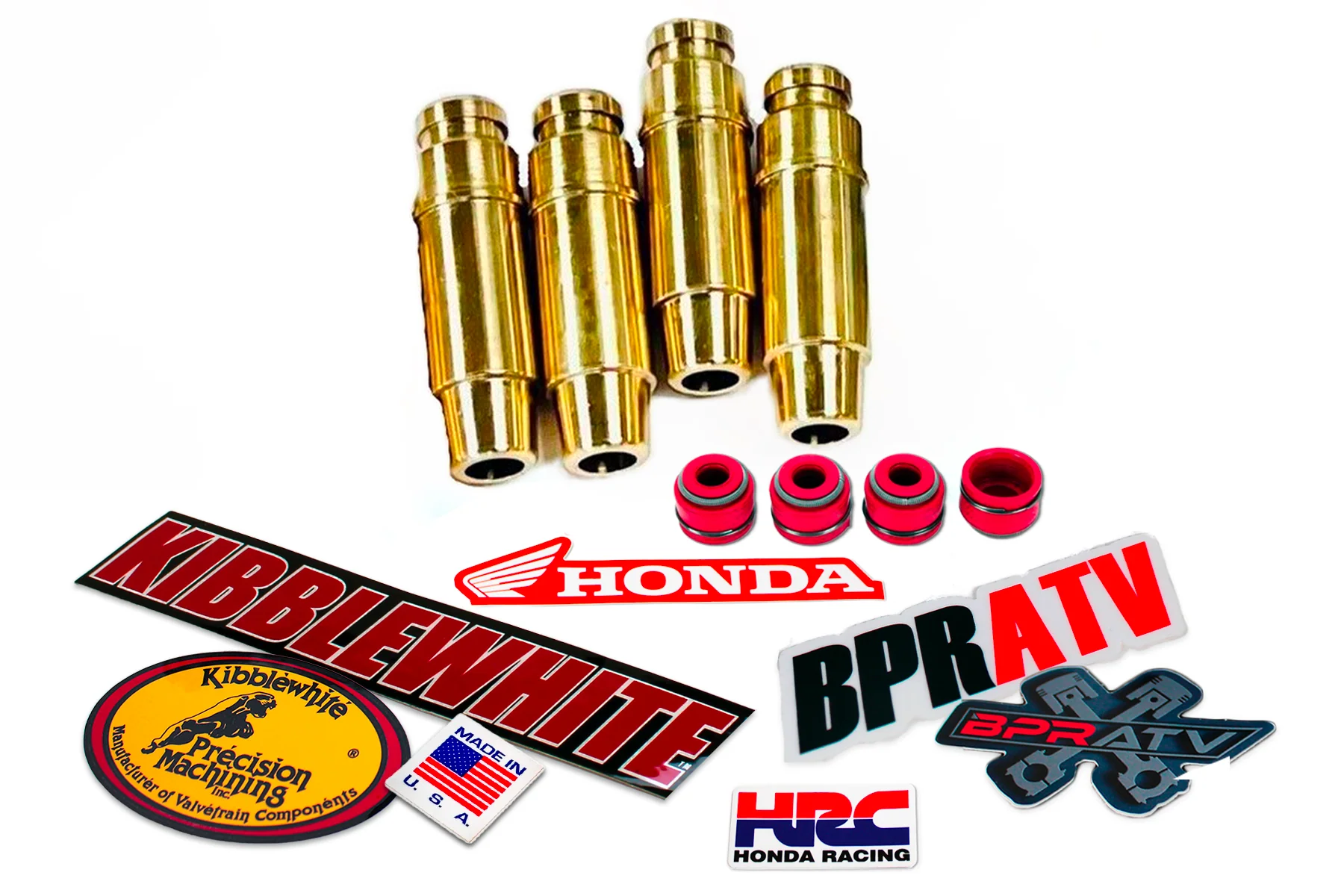 Honda XR400 XR 400 400EX Kibblewhite Head Intake Exhaust Valve Guides RED Seals - Image 2