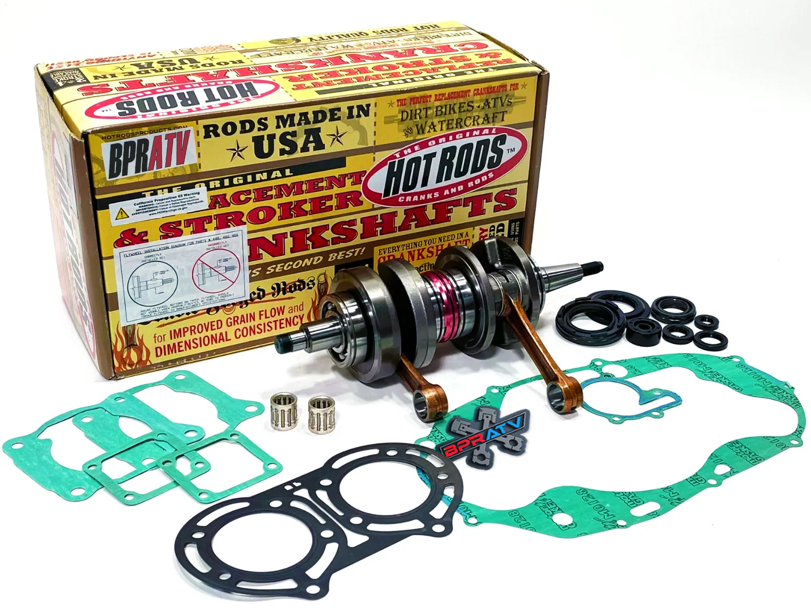 Hot Rods Banshee 350 +4mm Stroker Crankshaft Rebuild Kit w/ Gaskets & NGK Plugs - Image 4
