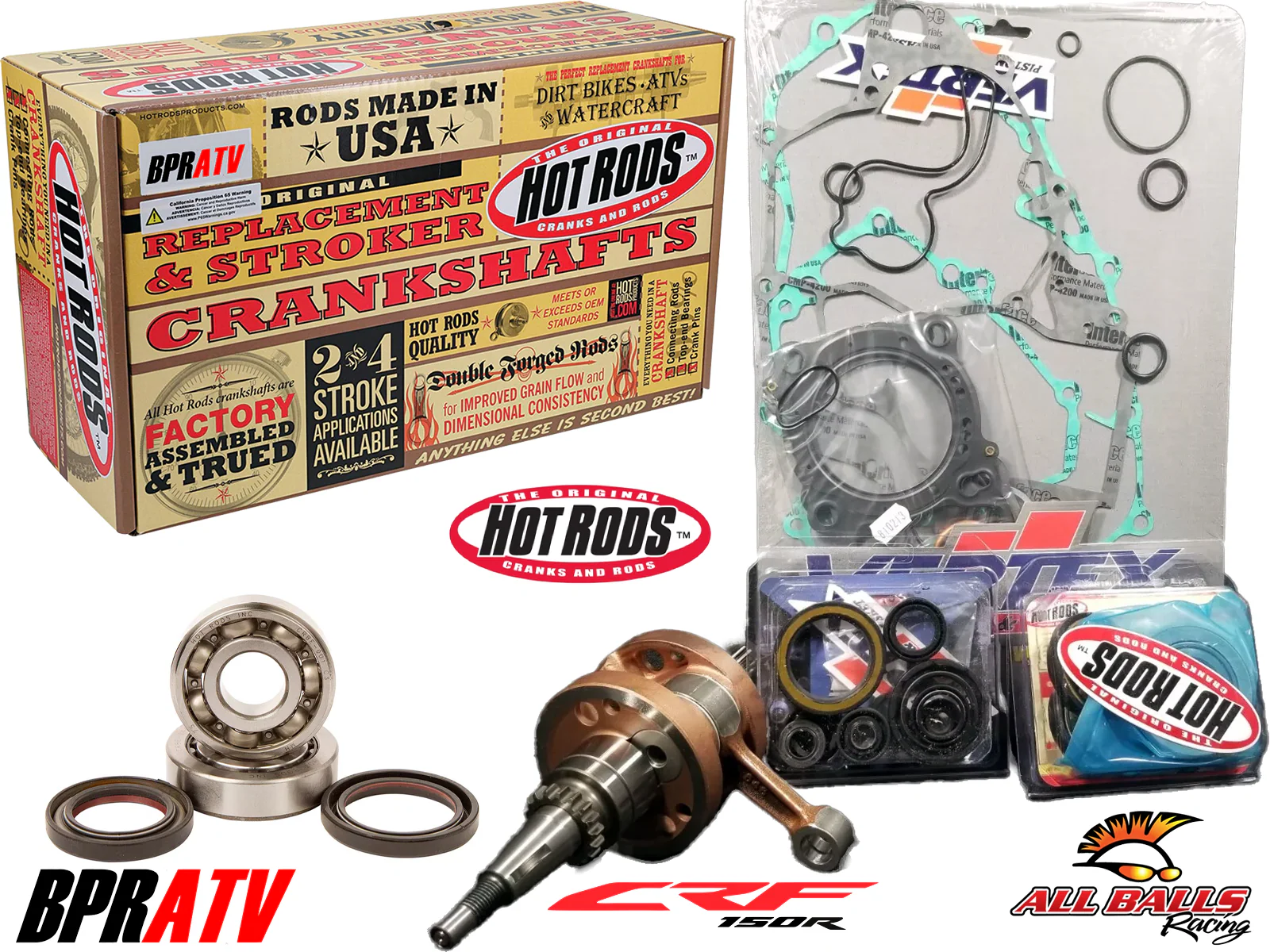Hot Rods Bottom End Rebuild Kit Honda CRF150R CRF 150RB CP Wiseco Piston Gaskets - Image 2