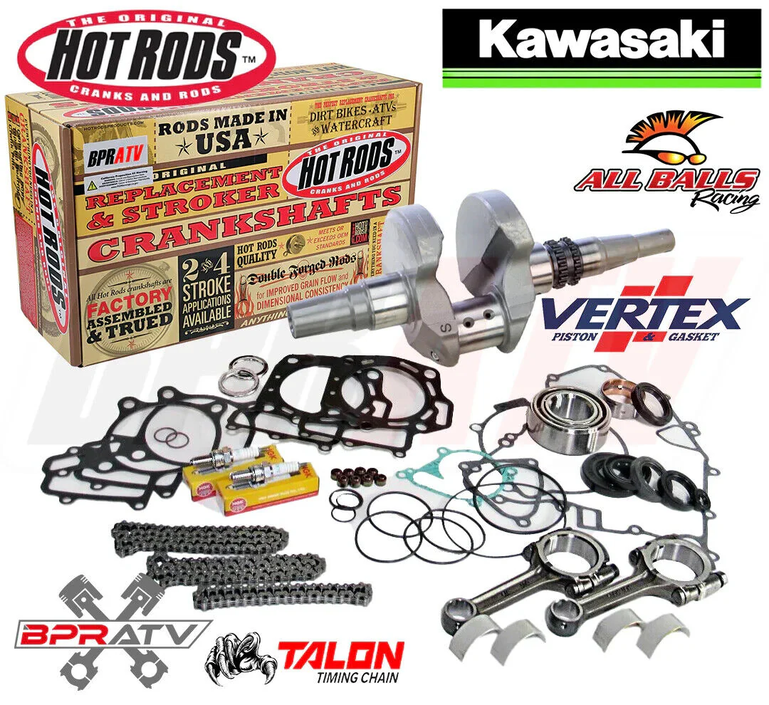 Hot Rods Bottom End Rebuild Kit Brute Force 750 12-20 Crank Bearings & NGK Plugs - Image 2