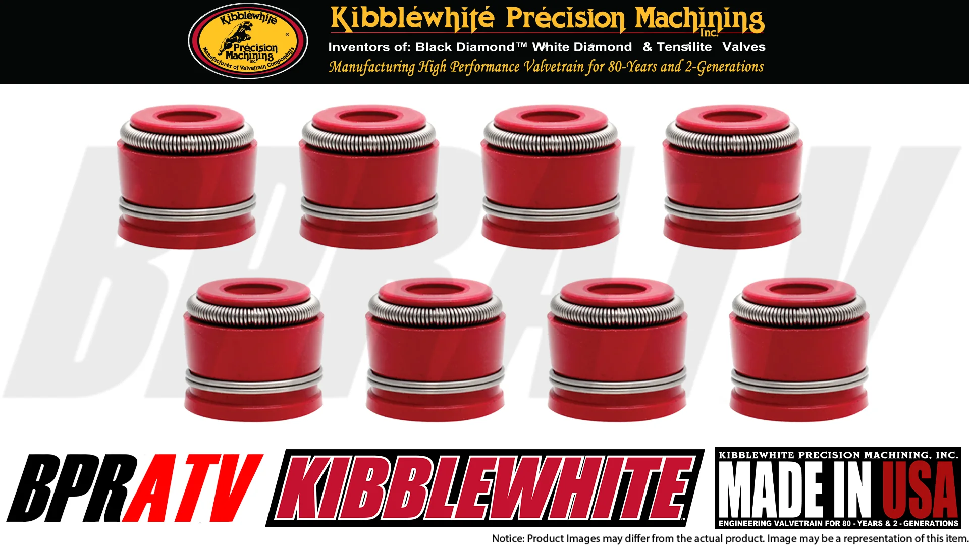 Kawasaki Brute Force 750 Kibblewhite Red Viton Valve Stem Guide Seals Seal Set 8 - Image 2