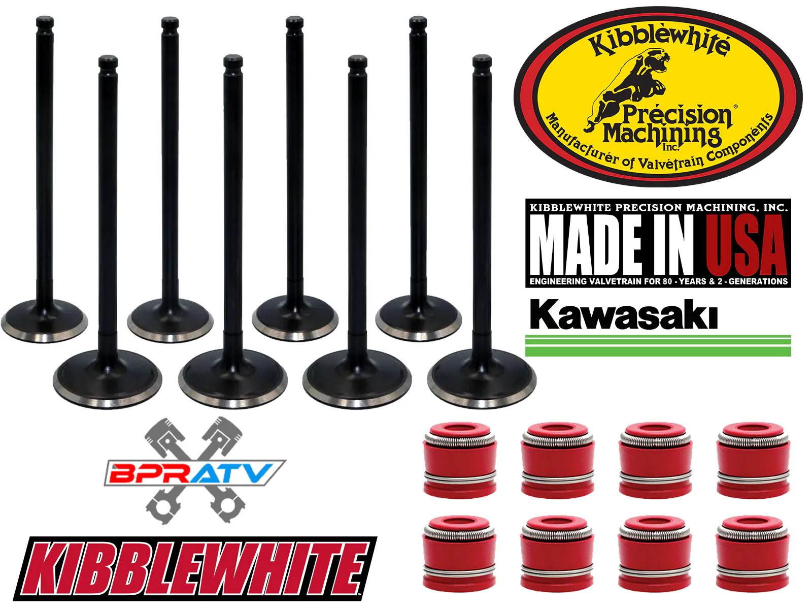 Kawasaki Brute Force 750 OEM Replacement Kibblewhite Exhaust Valves & RED Seals - Image 2