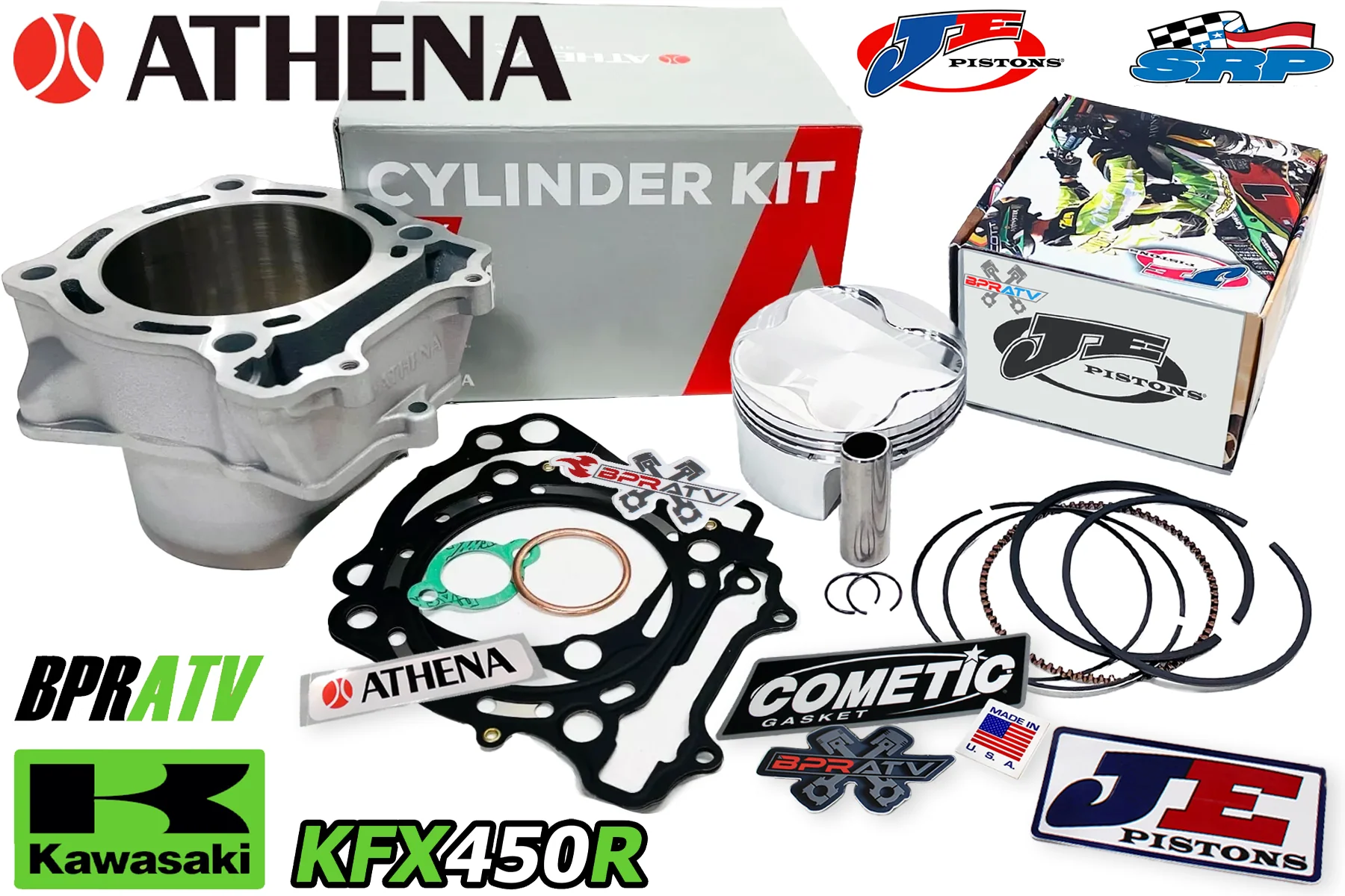 Kawasaki KFX450R KFX 450R 490cc 100 Big Bore Cylinder JE 13:1 Piston Top End Kit - Image 2