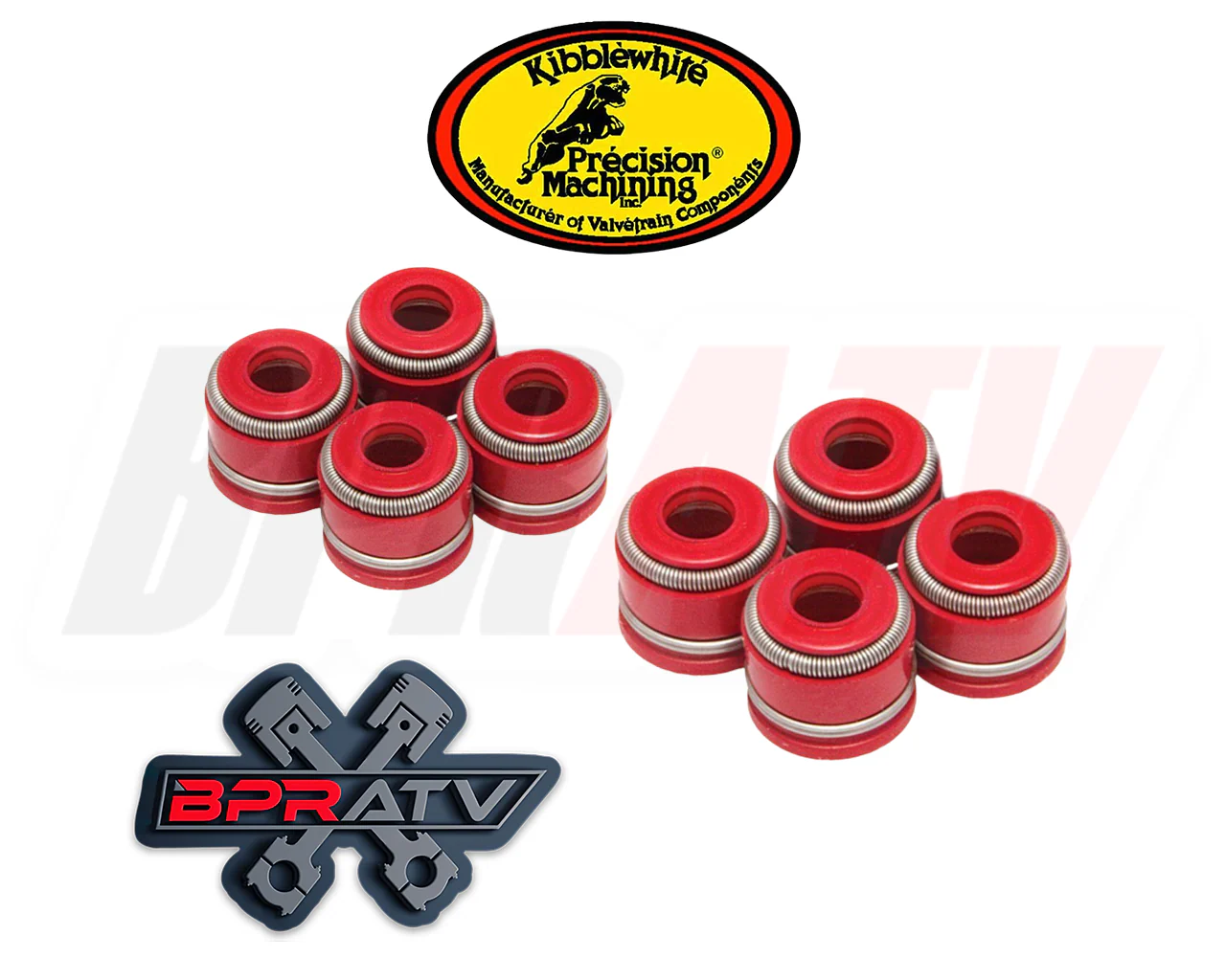 Kawasaki KFX700 KFX 700 Kibblewhite RED Viton Valve Stem Guide Seals Seal Set 8 - Image 3
