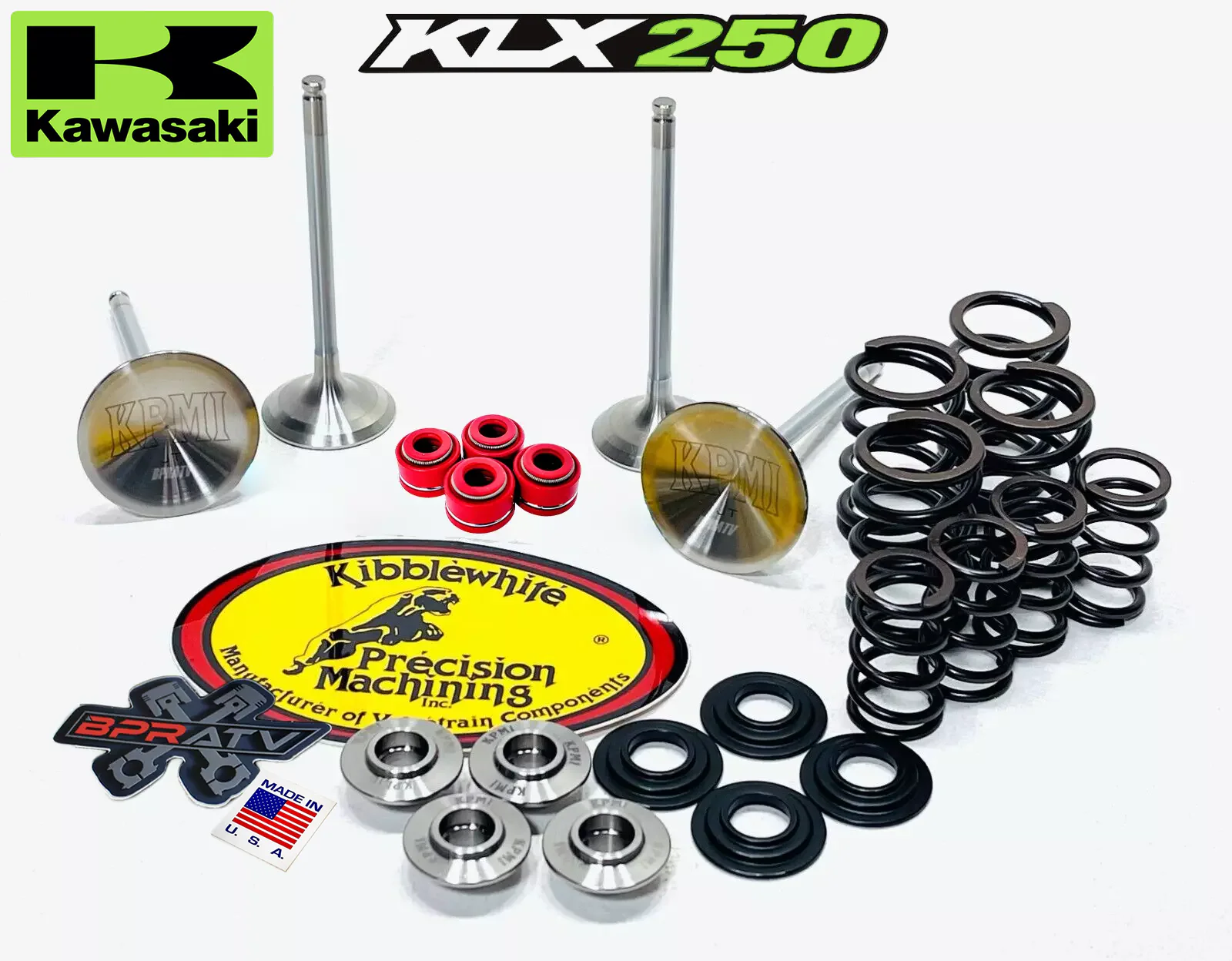 Kawasaki KLX250 KLX 250SF Kibblewhite Head Intake Exhaust Valves Springs & Seals - Image 2