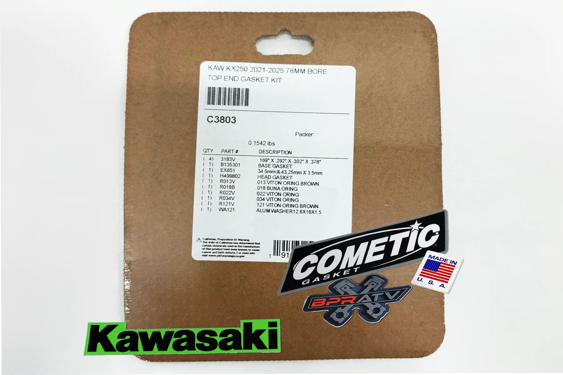 Kawasaki KX250F KX250 KX250X Cometic 78mm MLS Top End Gasket Kit 21-25 C3803 New - Image 6