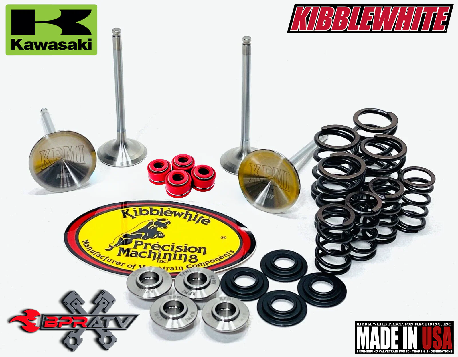 Kawasaki KX250F KX 250F Kibblewhite Intake Exhaust Valves RED Seals & Spring Kit - Image 4