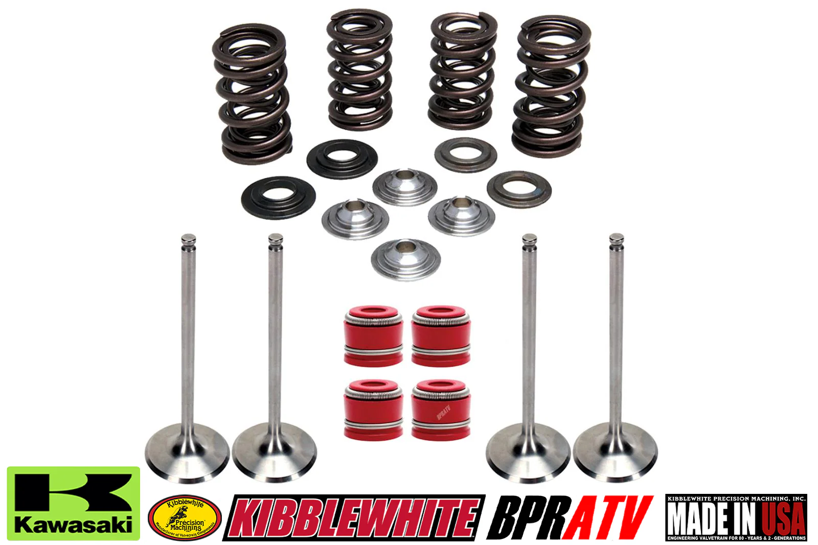 Kawasaki KX250F KX 250F Kibblewhite Intake Exhaust Valves RED Seals & Spring Kit - Image 5