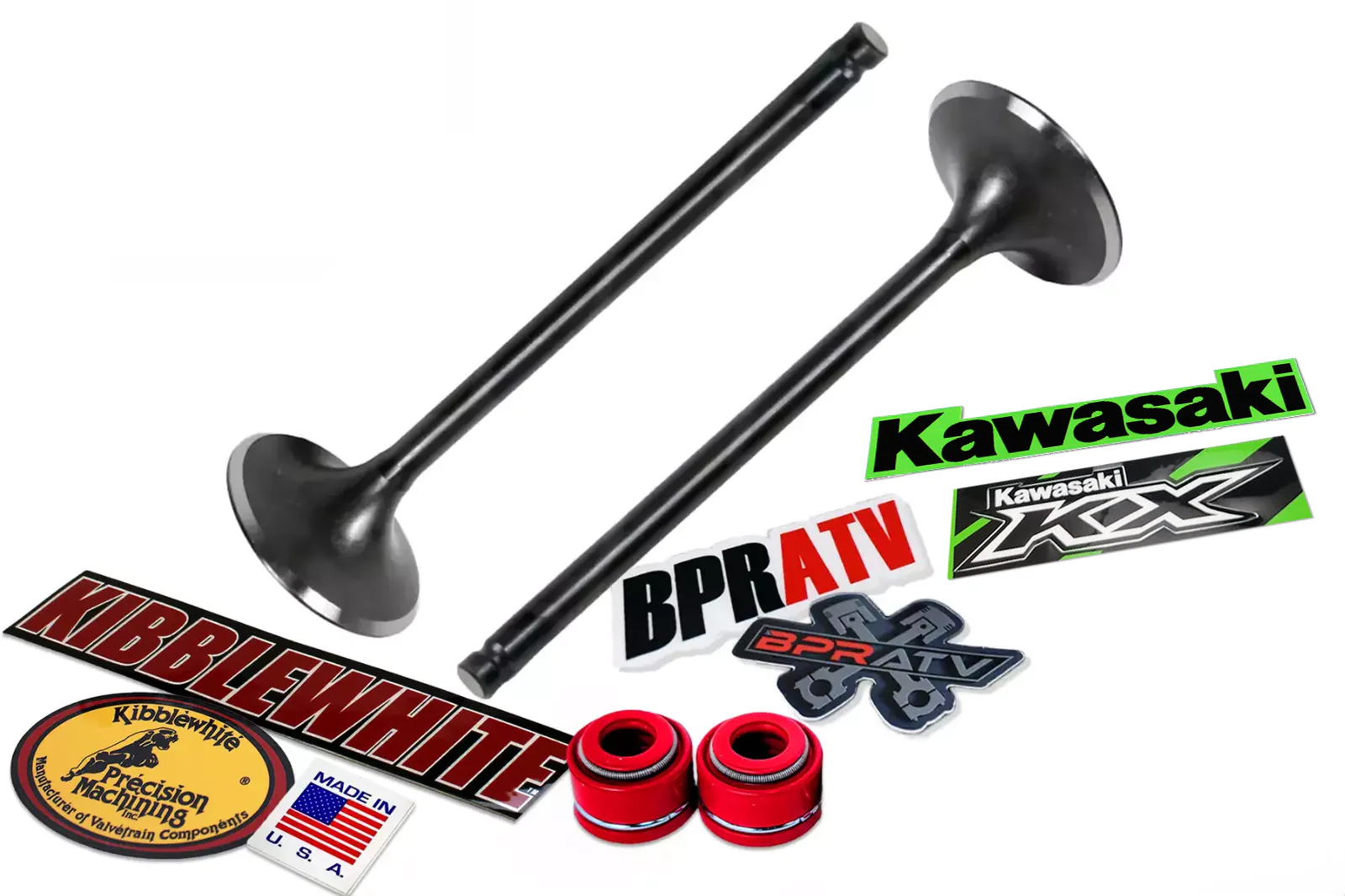 Kawasaki KX450F 09–16 Exhaust Valves Set Kibblewhite Seals Black Diamond Upgrade