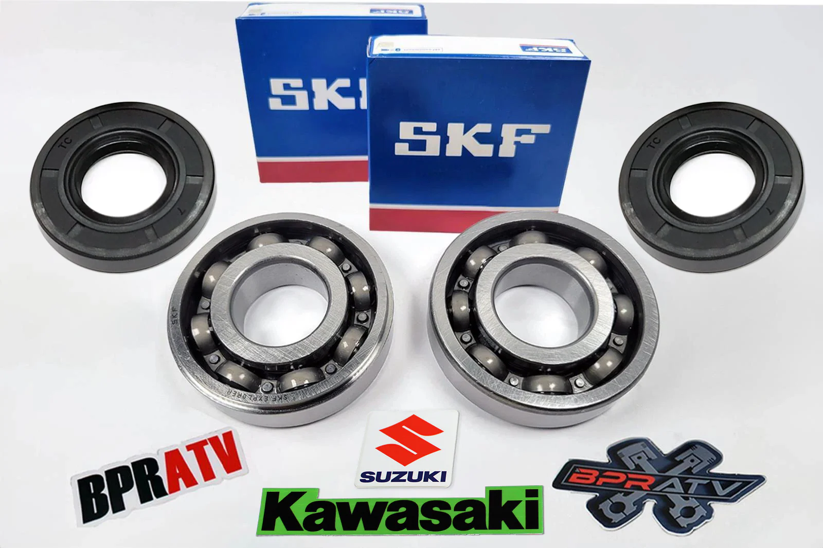 Kawasaki KX80 KX 80 SKF OEM Replacement Crankshaft Crank Main Bearings Seals Kit